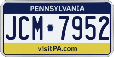 PA license plate JCM7952