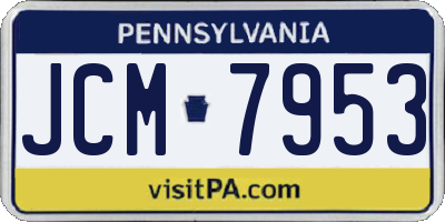 PA license plate JCM7953
