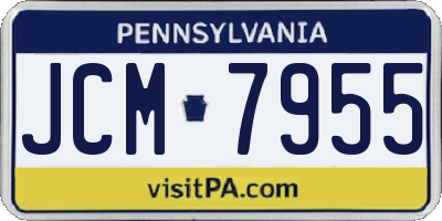 PA license plate JCM7955