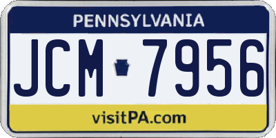 PA license plate JCM7956