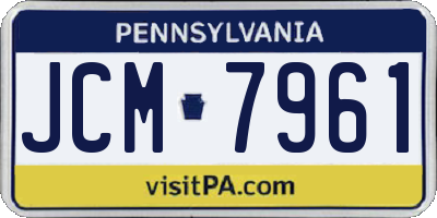 PA license plate JCM7961