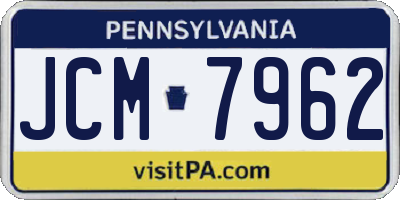 PA license plate JCM7962