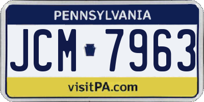 PA license plate JCM7963
