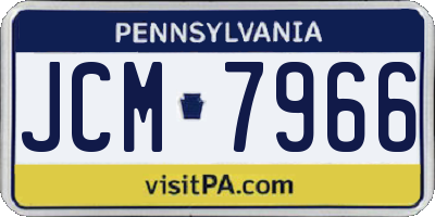 PA license plate JCM7966