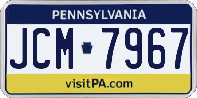 PA license plate JCM7967