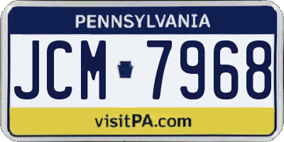 PA license plate JCM7968