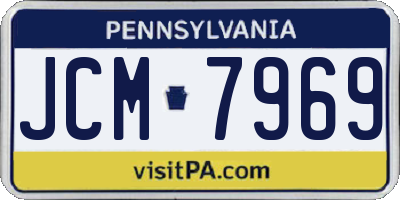 PA license plate JCM7969