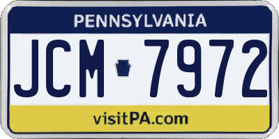 PA license plate JCM7972