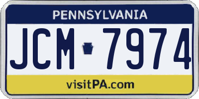 PA license plate JCM7974