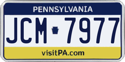 PA license plate JCM7977