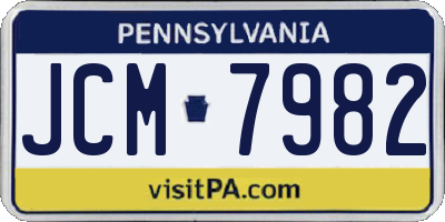 PA license plate JCM7982