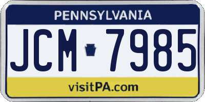PA license plate JCM7985