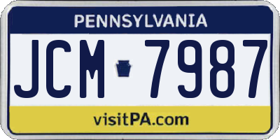 PA license plate JCM7987