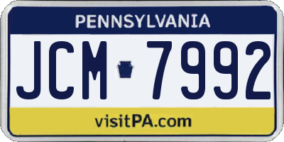 PA license plate JCM7992