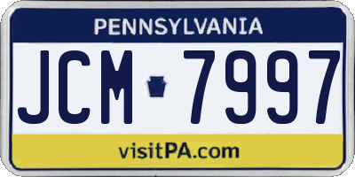 PA license plate JCM7997