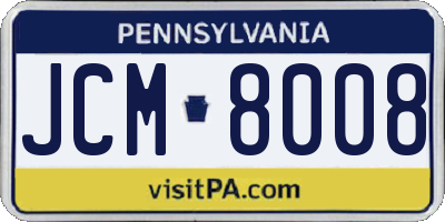 PA license plate JCM8008