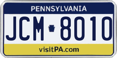 PA license plate JCM8010