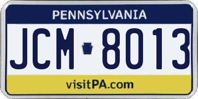 PA license plate JCM8013