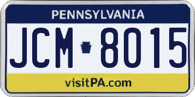 PA license plate JCM8015