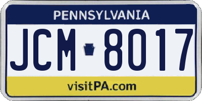 PA license plate JCM8017