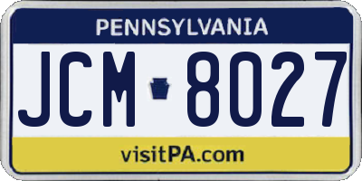 PA license plate JCM8027