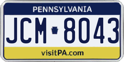 PA license plate JCM8043