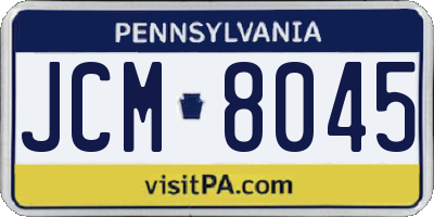 PA license plate JCM8045