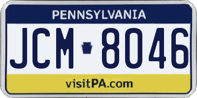 PA license plate JCM8046