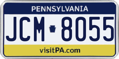 PA license plate JCM8055