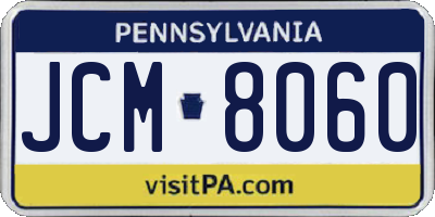 PA license plate JCM8060