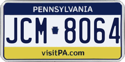 PA license plate JCM8064
