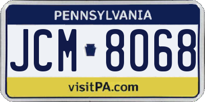 PA license plate JCM8068
