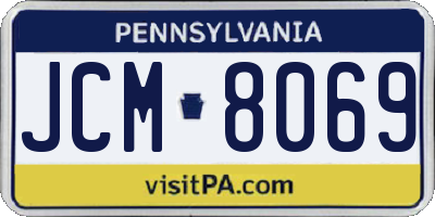 PA license plate JCM8069