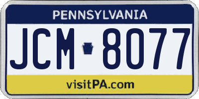 PA license plate JCM8077