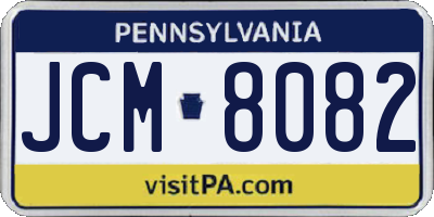 PA license plate JCM8082