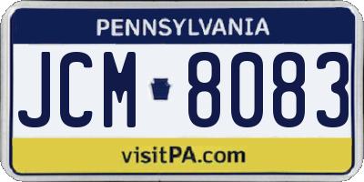 PA license plate JCM8083