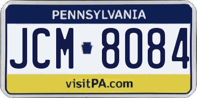 PA license plate JCM8084