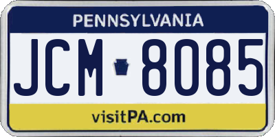 PA license plate JCM8085