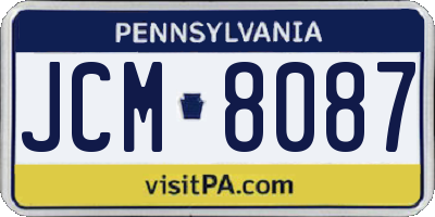 PA license plate JCM8087