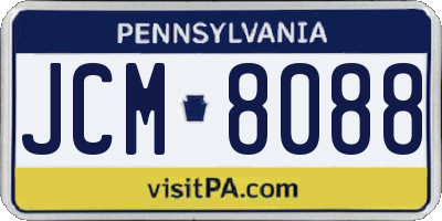 PA license plate JCM8088