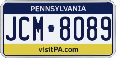 PA license plate JCM8089