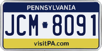 PA license plate JCM8091
