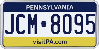 PA license plate JCM8095