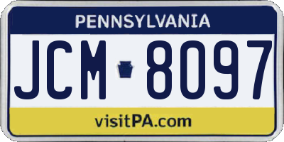 PA license plate JCM8097