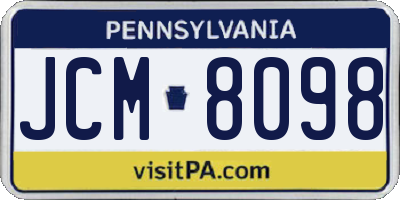 PA license plate JCM8098