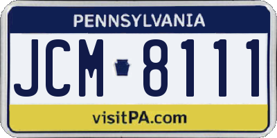 PA license plate JCM8111