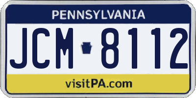 PA license plate JCM8112