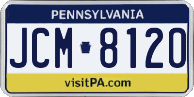 PA license plate JCM8120