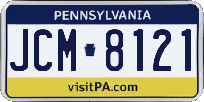 PA license plate JCM8121