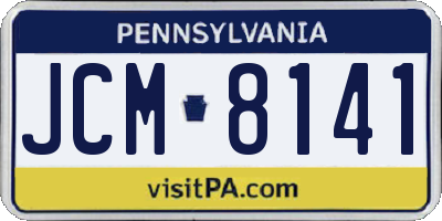 PA license plate JCM8141
